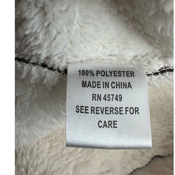 MiFresia Brown Suede White Sheerling Trim Button Jacket size M - Picture 5 of 14